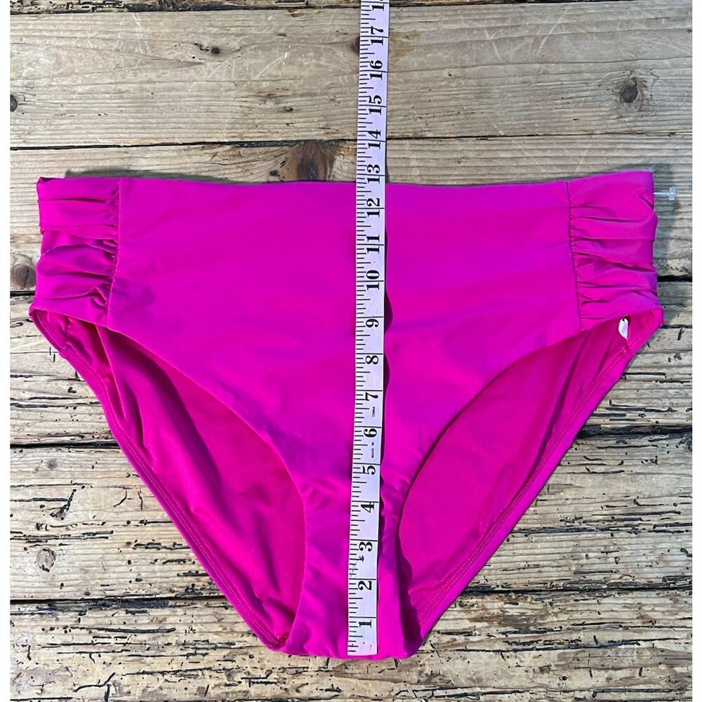 DKNY Women’s Size L Magenta High Waisted Bikini Bottoms NWT - Picture 5 of 7